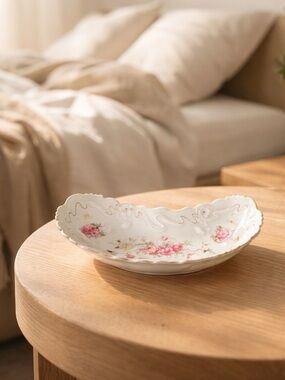 Antique Haviland Limoges. Crescent-shaped Trinket Dish